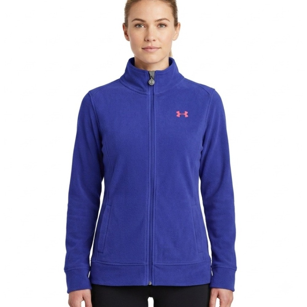 Under Armour Fleece Jacket Womens XL Purple Full Zip Outdoors Semi-Fitted Casual